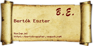 Bertók Eszter névjegykártya