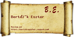 Bertók Eszter névjegykártya